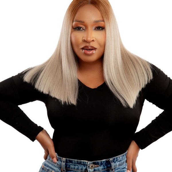 Peruvian Blonde Black Roots Extensions closure wig